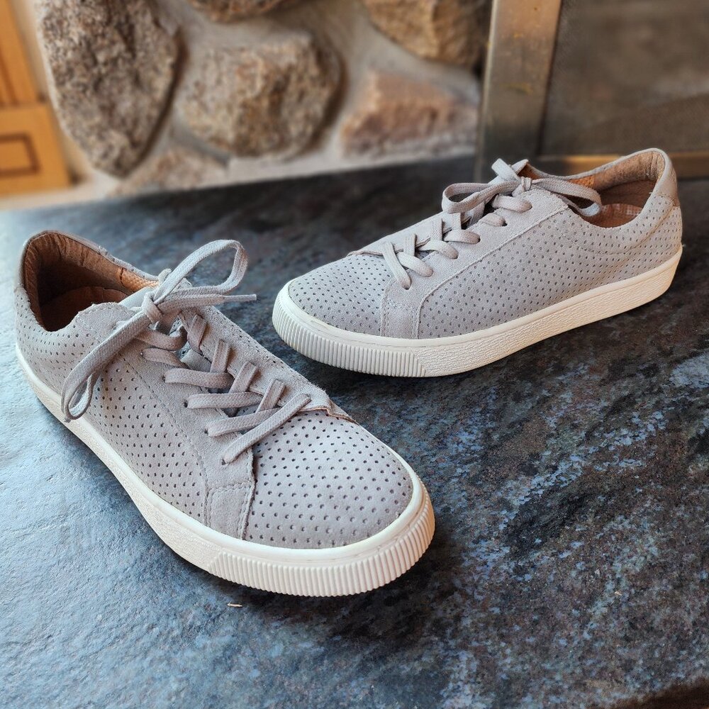 Casual Perforated Suede Men's Sneakers - Gray